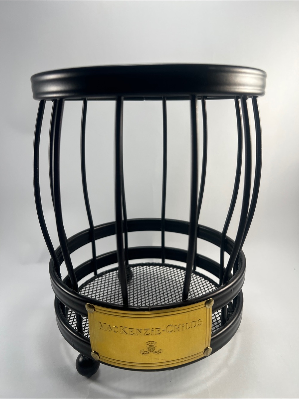 MacKenzie-Childs Black Metal with Brass Nameplate